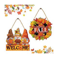 Thyle 2 Pcs Fall Door Sign Pumpkin Pumpkin Gnome Wooden Hanger