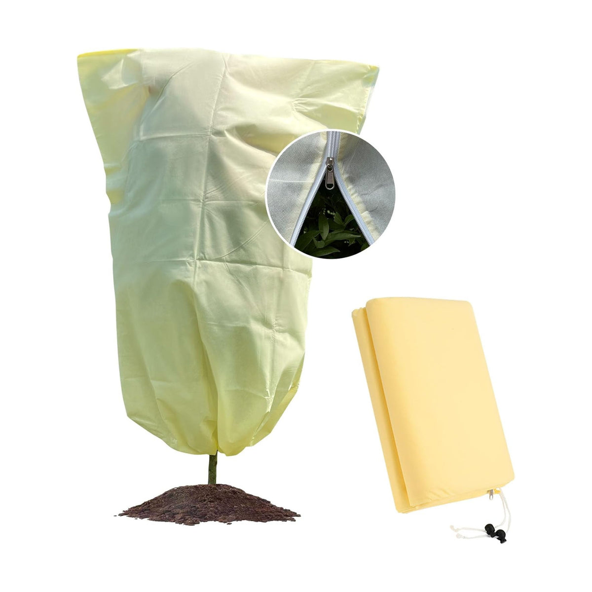 Plant Covers Freeze Protection Large, 78''W x 94’’H Shrub Covers with Zipper and Drawstring, Frost Cloth for Winter, Outdoor Plant Blankets for Cold Weather
