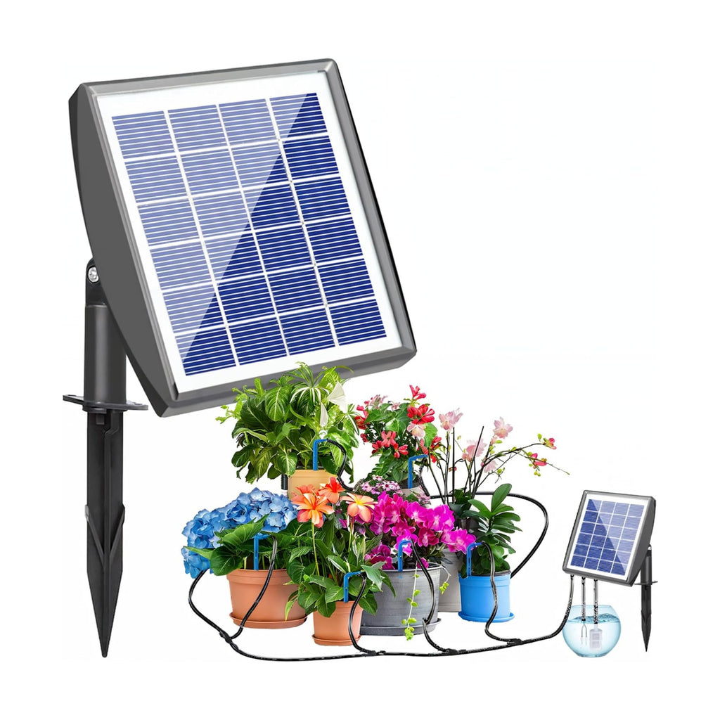 RISINGUP Solar Drip Irrigation System for 15 Potted Plants Outdoor Garden | Automatic Plants Watering System with