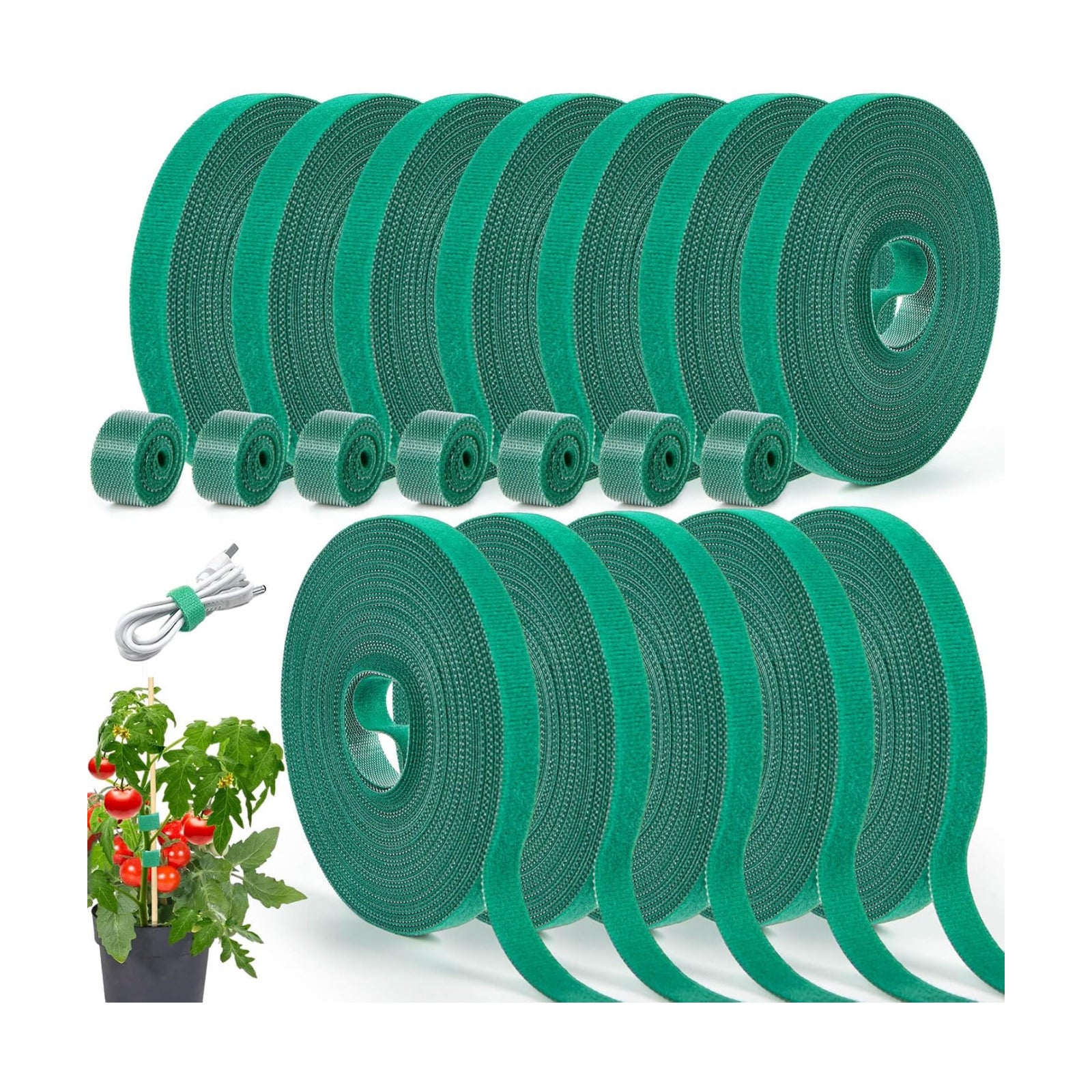 12 Rolls Plant Tape, Twist Ties for Plants 1/2" 394ft Garden Plant Ties, Green Tape, Soft and Tomato Plant Ties, Plant