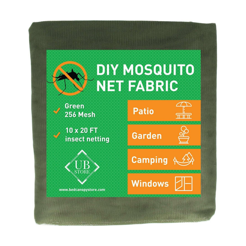 Green DIY Mosquito Net Fabric | 10x20 FT Netting | Insect Cover for Garden | Netting for Patio, Outdoor & Windows