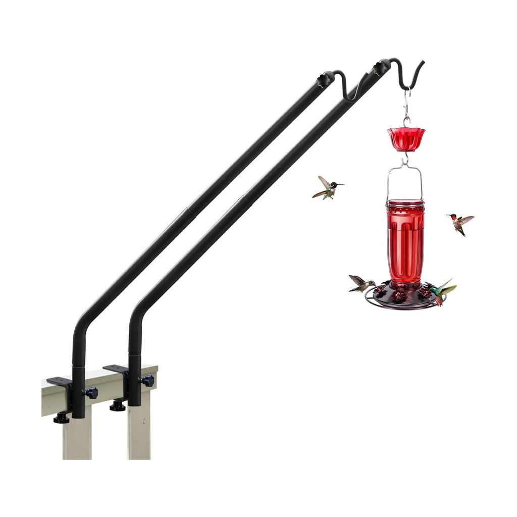 Kingsyard 2 Pack Heavy Duty Deck Hook, 27"-39" Adjustable Metal Deck Railing Hooks for Hanging Bird Feeders, Planters