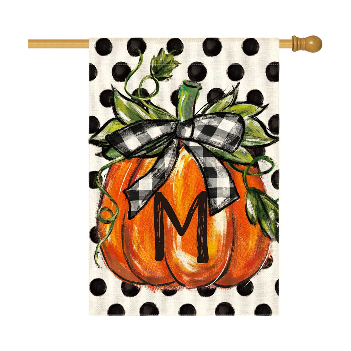 AVOIN colorlife Fall Monogram Letter M House Flag 28x40 Inch for Outside