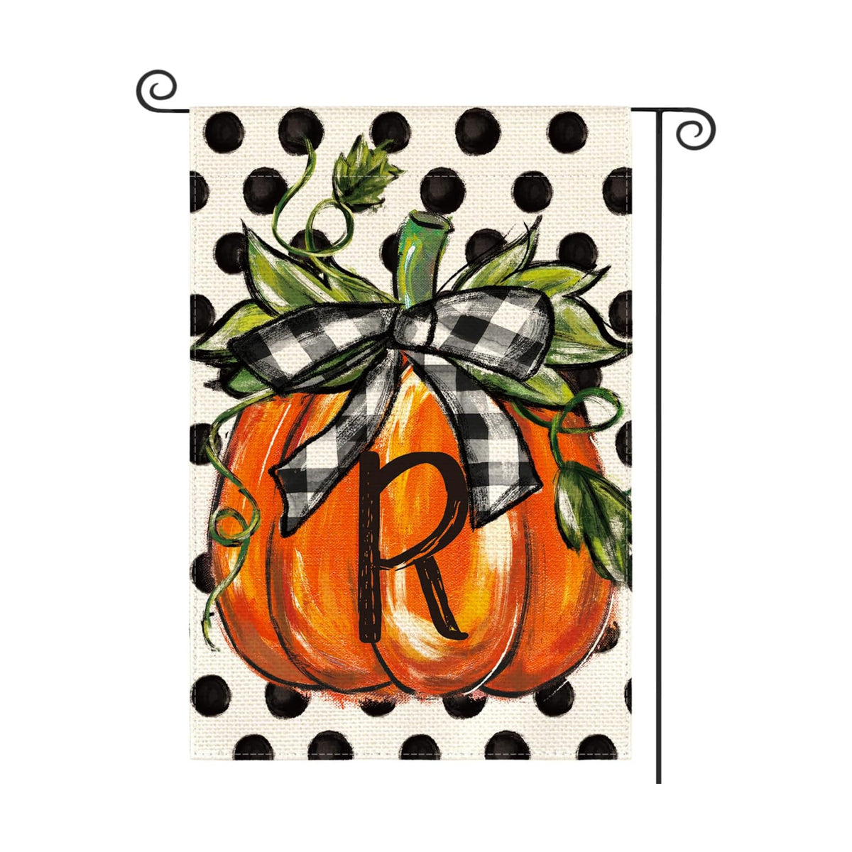 AVOIN colorlife Fall Monogram Letter R Garden Flag 12x18 Inch for Outside
