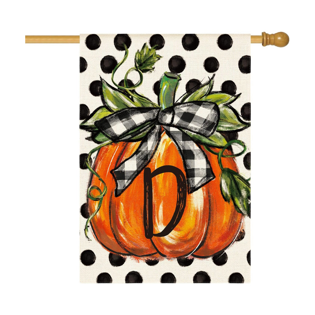 AVOIN colorlife Fall Monogram Letter D House Flag 28x40 Inch for Outside