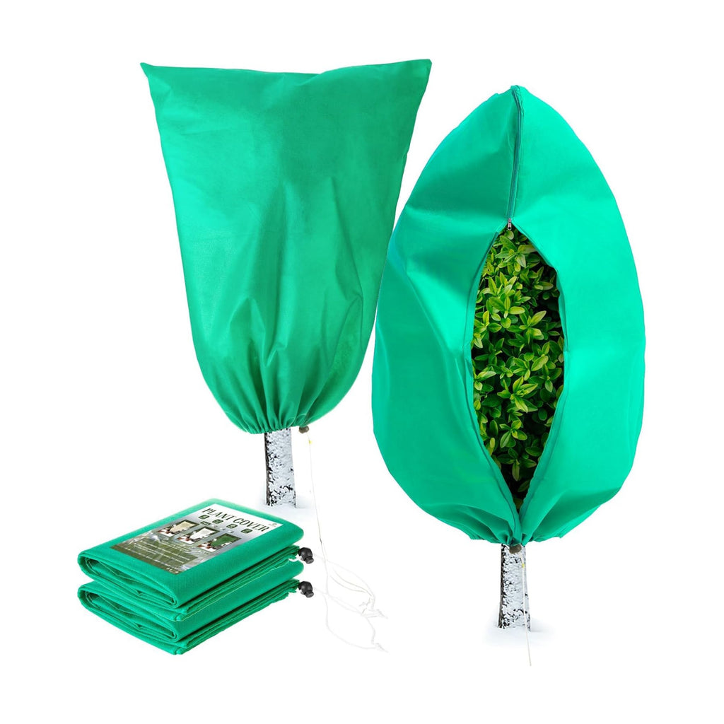 Homimp Plant Covers Freeze Protection, 2 Pack Frost Covers with Zipper Drawstring (71" x 47.3") Plant Protection Cover