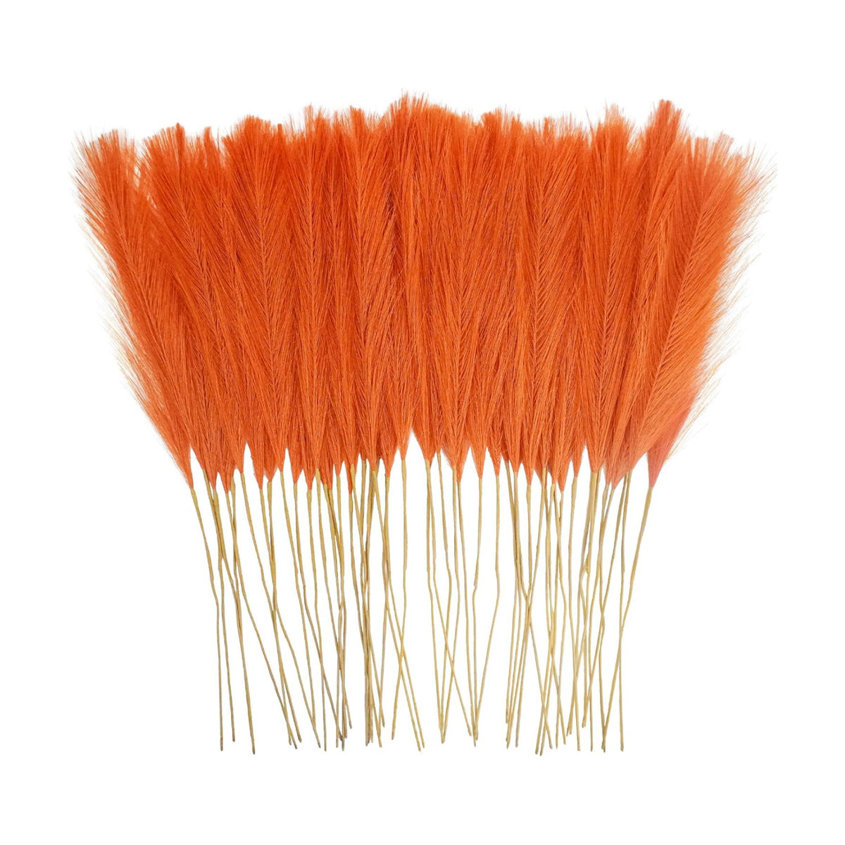 obbsie 50PCS Burnt Orange Faux Pampas Grass Decor, 21.6" Fluffy Vase Filler