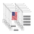 Therwen 12 Pack Garden Flag Stand 36.2 x 16.5 Yard Flag Holder Heavy Duty, with 3 Prong Base, Decorations,with Clip