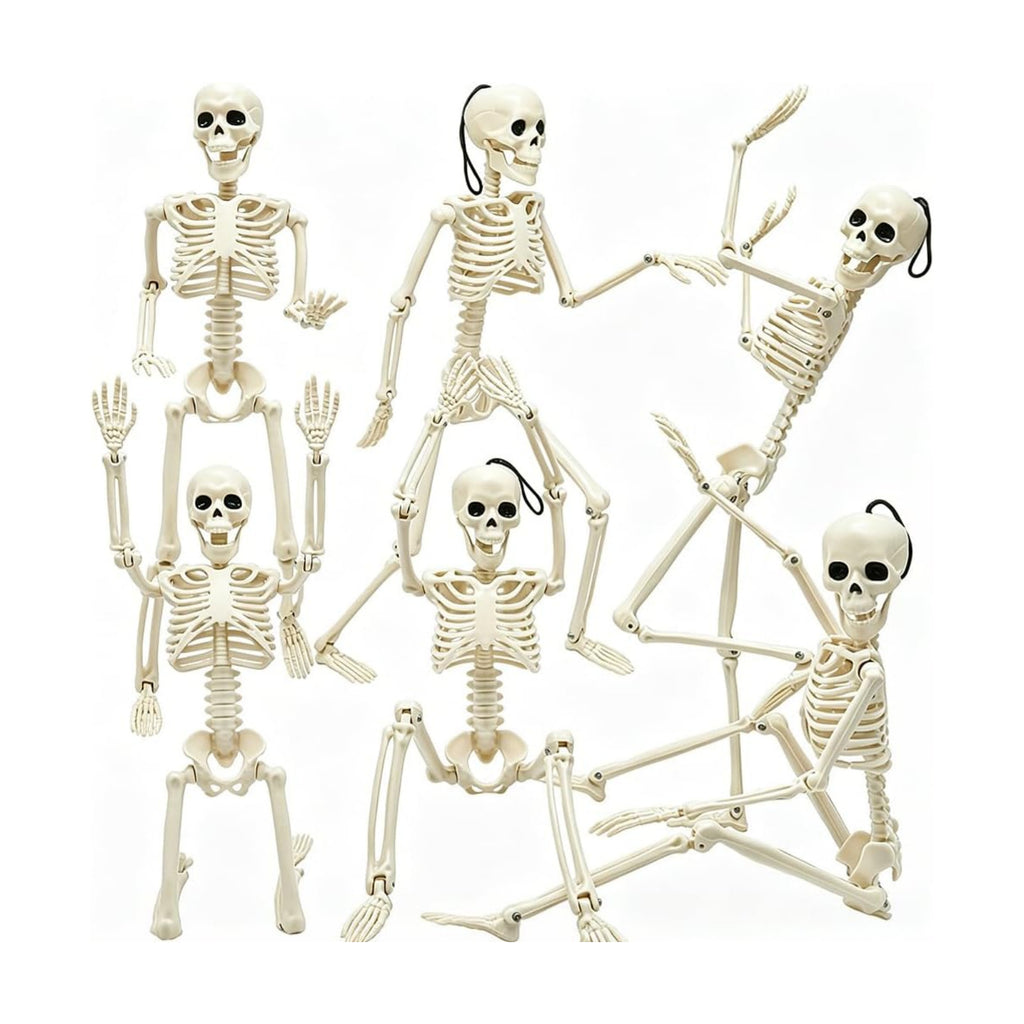6 Packs Halloween Skeletons, 16 Inch Posable Skeletons for Halloween Props