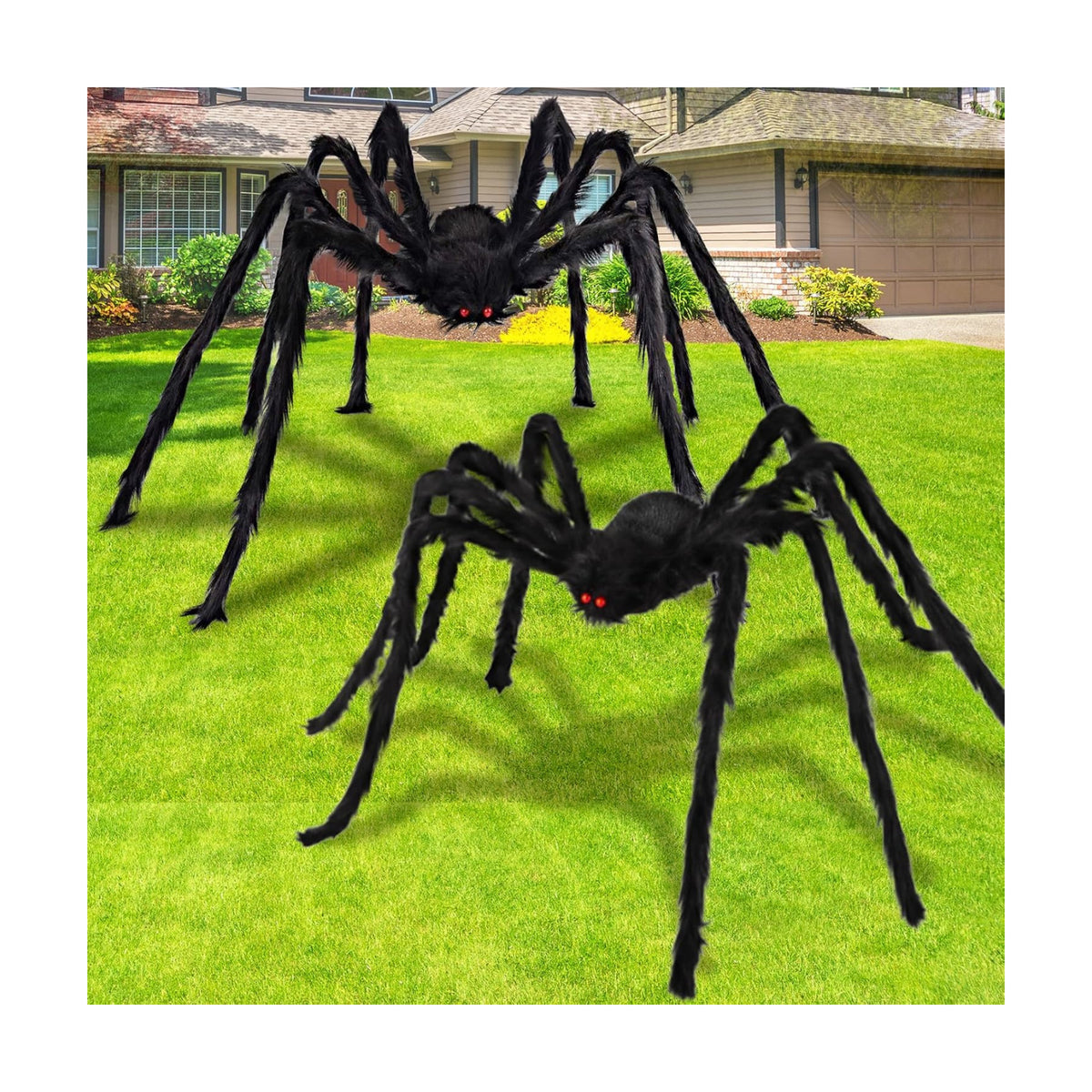 Halloween Giant Spider Decorations Outdoor: 6.6 Ft Scary Fake Spider Decor