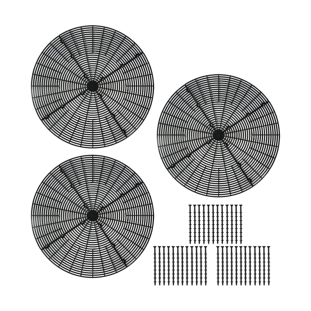 Z metnal Plant Pot Grid 20.8", 3 Pcs Cuttable Grid Flower Pot Cover, Plastic Grid Plant Pot Cover, Black, Flower