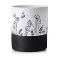 Nihow Self Watering Pots for Indoor Plants,6 Inch,White,Hand Painting | Ceramic Planter, Drainage Hole & Water Storage