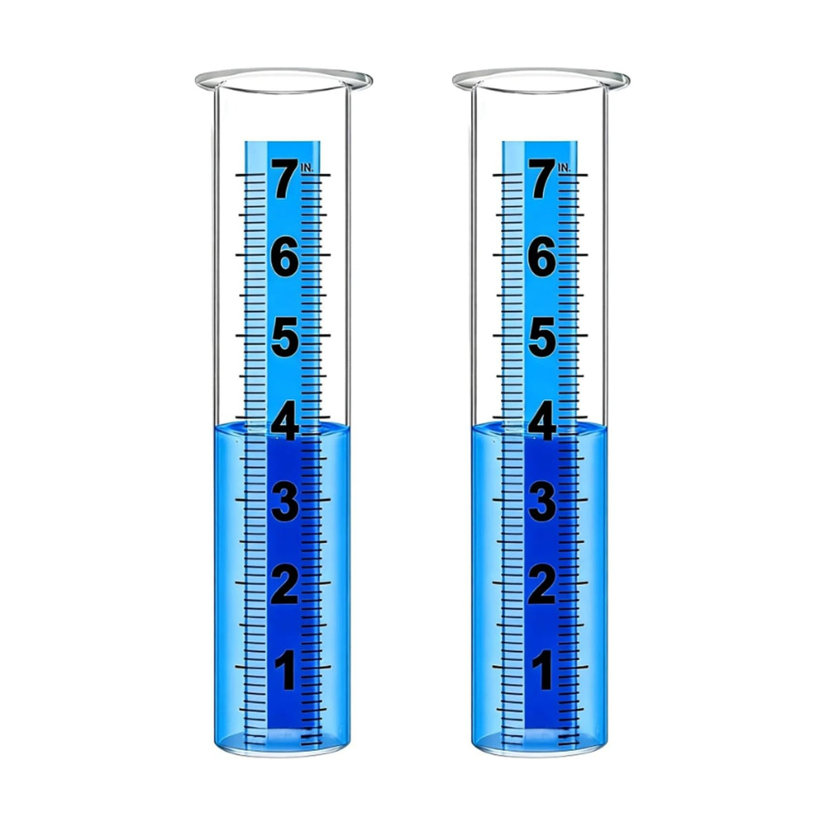 Rain Gauge Replacement Tube, Accurate Rain Gauges Outdoors Best Rated, 7" Capacity Rain Gauge Tube Replacement for Yard & Garden, Water Gauge for Rain (Large Scale Tube)