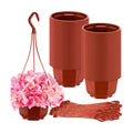 Roshtia 50 Pcs 5.9 inch Plastic Hanging Plant Pots with Hooks Flower Pots Baskets Outdoor Hanging Nursery Planter