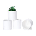 D'vine Dev 4-Pack White Plastic Planters with Saucers, 4 in, 74-Z-E-2 | Lightweight Durable Build, Matte Finish
