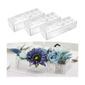 3 Pack Leak-Proof Wave Design Rectangular Flower Vases For Centerpieces - 24" Clear Flower Rectangle Vase as Floral Centerpieces for Tables, Long Flower Vase with 12 Holes as Flower Arrangement Holder