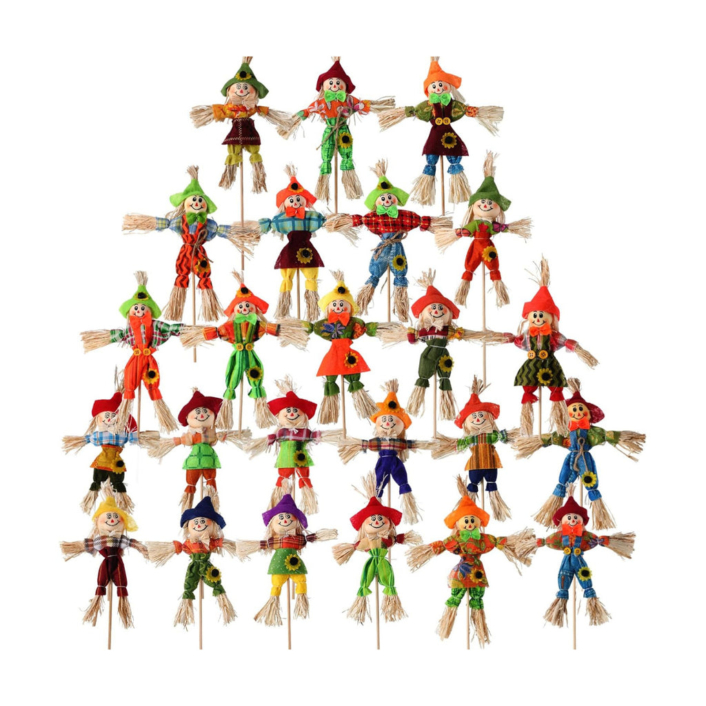 Jenaai 24 Pcs Fall Scarecrow Decorations Bulk 13.4 x 6.3 Inch