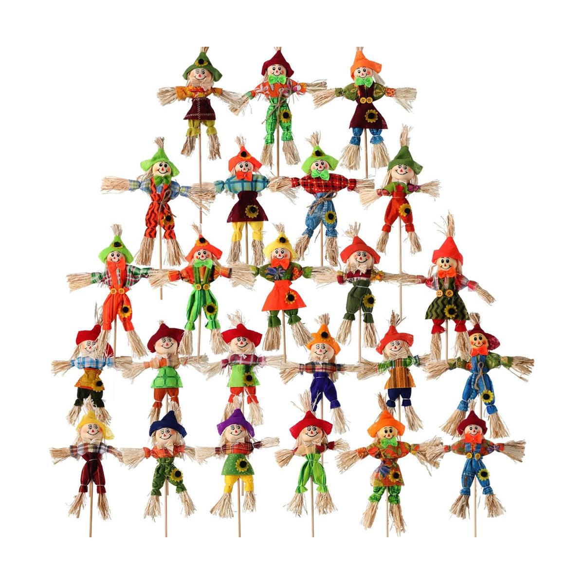 Jenaai 24 Pcs Fall Scarecrow Decorations Bulk 13.4 x 6.3 Inch