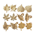 CLEENTABLE Metal Leaf Napkin Rings, 12-Pack, Antique Gold