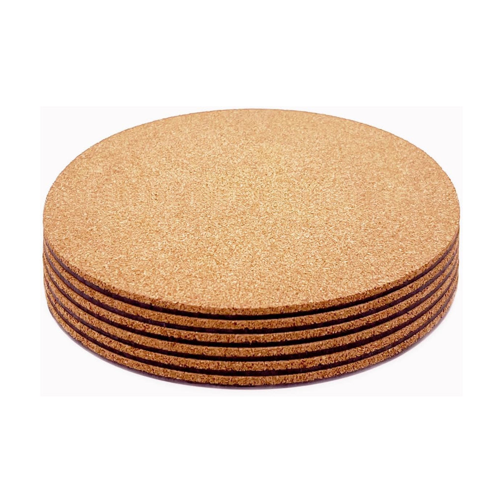 Cork Plant Coasters, Double Layers Cork Plant Mats, 4 Inch, 6 Pcs