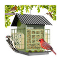 FlowaFoli Bird Feeders for Outdoors Hanging, Metal Bird Feeder with Double Suet Cage Cake, Large Capacity, Birdfeeders Sturdy & Weatherproof, Easy to Clean & Refill, Great for Attracting Wild Birds