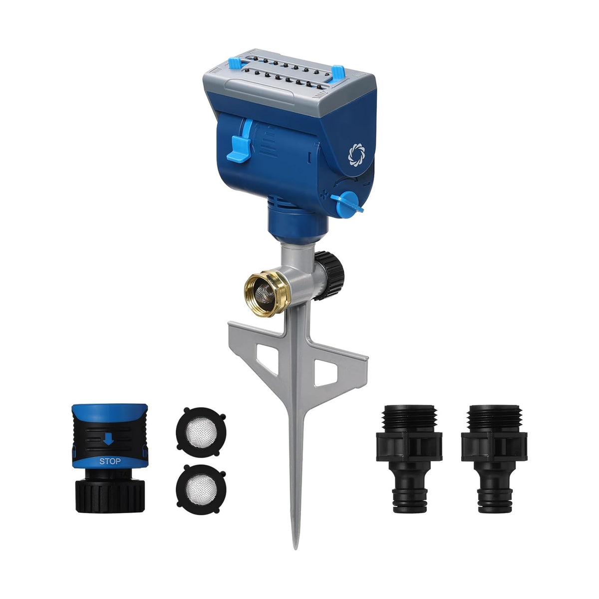 Airthereal Oscillating Sprinkler with Metal Step Spike and Quick Connect Adapter Set, Control Watering Range, Width