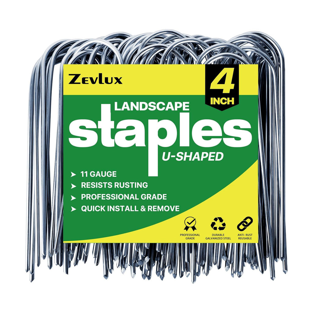 4 Inch 160 Pack U - Shape Garden Stakes Line & Irrigation Stakes | 11 Gauge Galvanized Landscape Staples for Tube