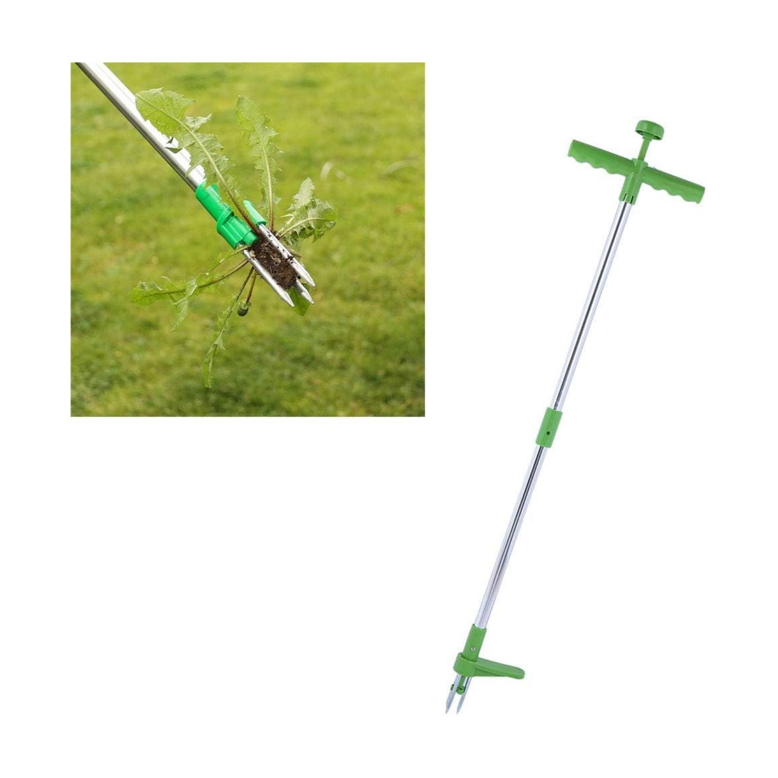 Portable Puller Tool Stand Up Weeder Long Handle Garden Lawn Root Killer Remover Heavy Duty Ergonomic Design for