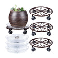3 Pack Plant Caddy with Wheels Heavy Duty 13.5 Inches Metal Plant Stand with Wheels Plant Dolly Rolling Plant Stand