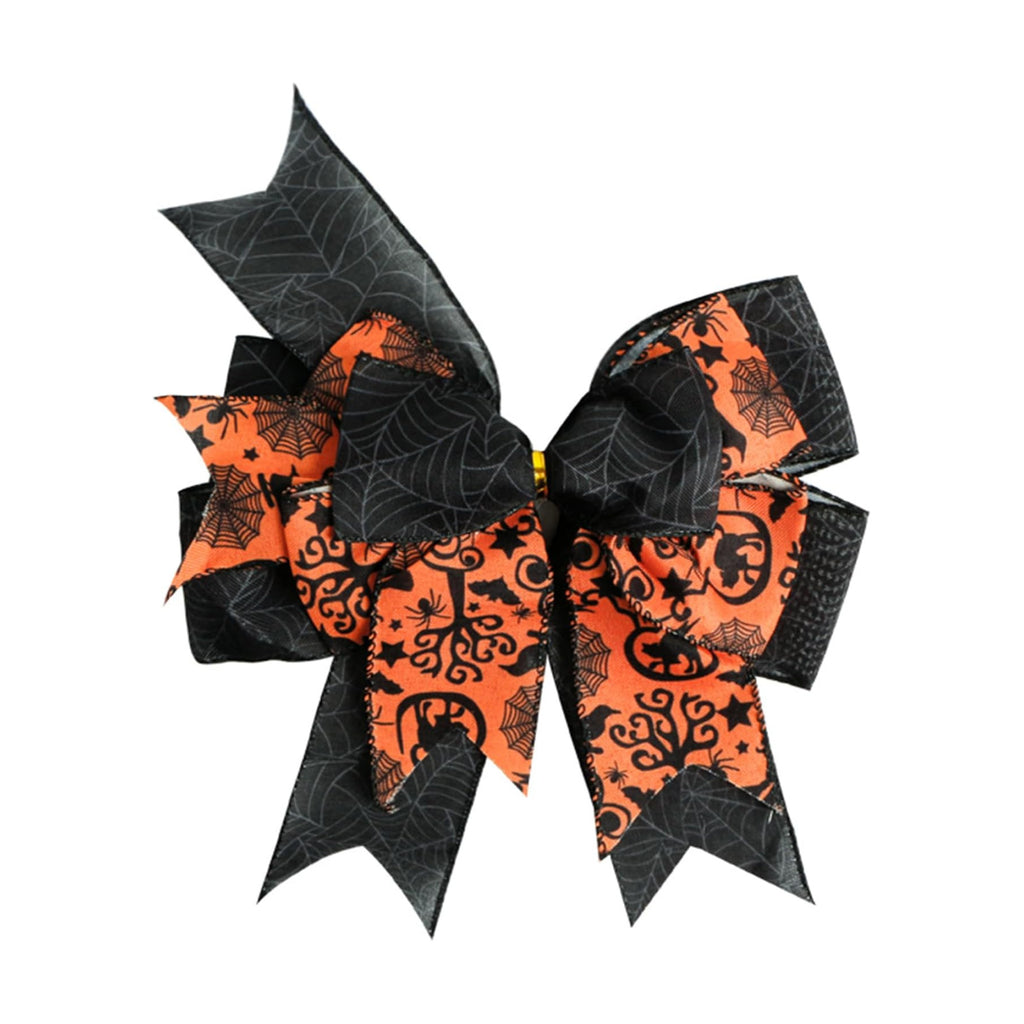 SIMISI RIBBON Halloween Bows for Wreaths Already Made Burlap Bow for Tree Topper, Halloween Decorations (9.5 x 13 inch)