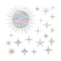 20 Star and 1 Sun Window Decals for Bird Strike Prevention - Reusable Rainbow Suncatcher Clings to Save Birds, Non-Adhesive Anti-Collision Stickers, Easy Remove No Residue