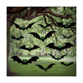 12pcs Halloween Hanging Bats Decorations - Outdoor Bats with Glowing Eyes for Trees, Yards & Porches