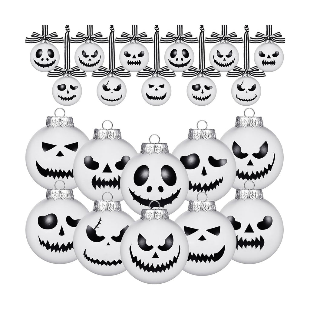 Leyndo 36 Pcs Halloween Ghost Face Ball Ornaments for Tree Party Decor