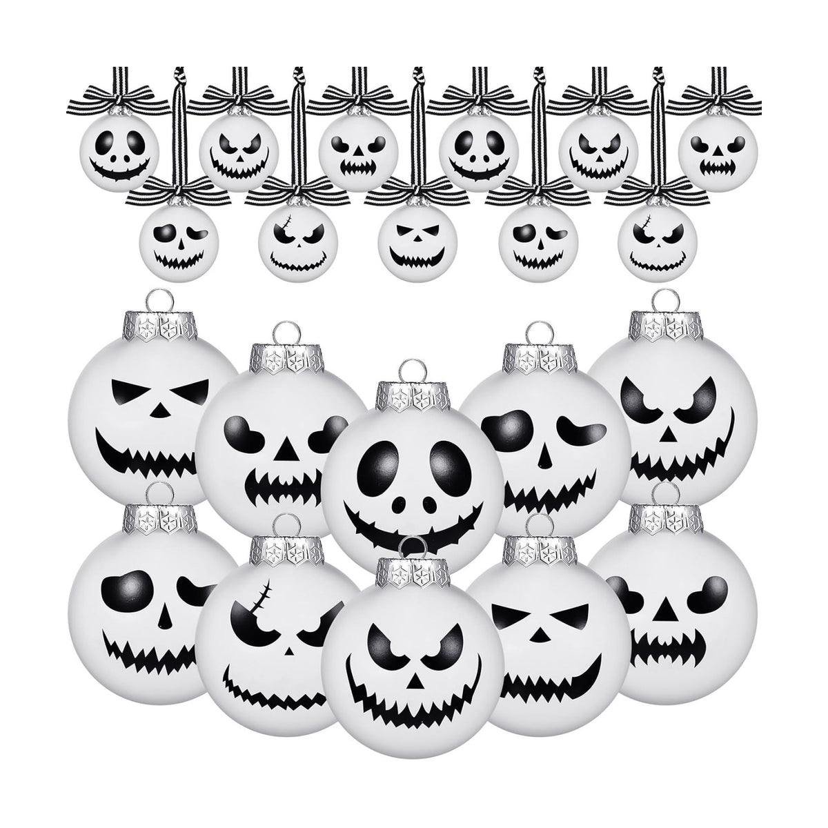 Leyndo 36 Pcs Halloween Ghost Face Ball Ornaments for Tree Party Decor