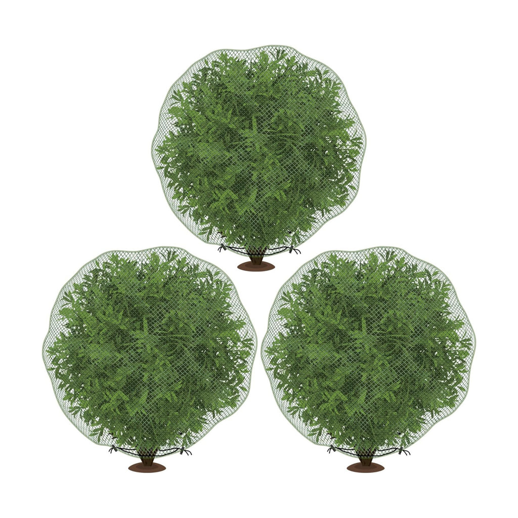 codree 3 Pcs Deer Netting for Shrubs- 7.8 x 7.8 Ft Deer Plant Netting Cover- Reusable Garden Plants Mesh Netting to