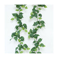 Mizii 2 Strands Artificial Scindaps Vines Garland 73" Fake Vine with Silk Green Leaves Faux Evergreen Hanging Plants Greenery Decoration for Party Wedding Bedroom Home Wall Room Decor (Scindapsus)