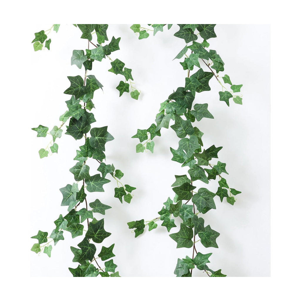 Mizii 2 Strands Artificial Vines Ivy Garland 79" Fake Vine with Silk Green Leaves Faux Hanging Plants Greenery Decoration for Outdoors Party Wedding Indoor Mantle Bedroom Home Decor (Ivy)