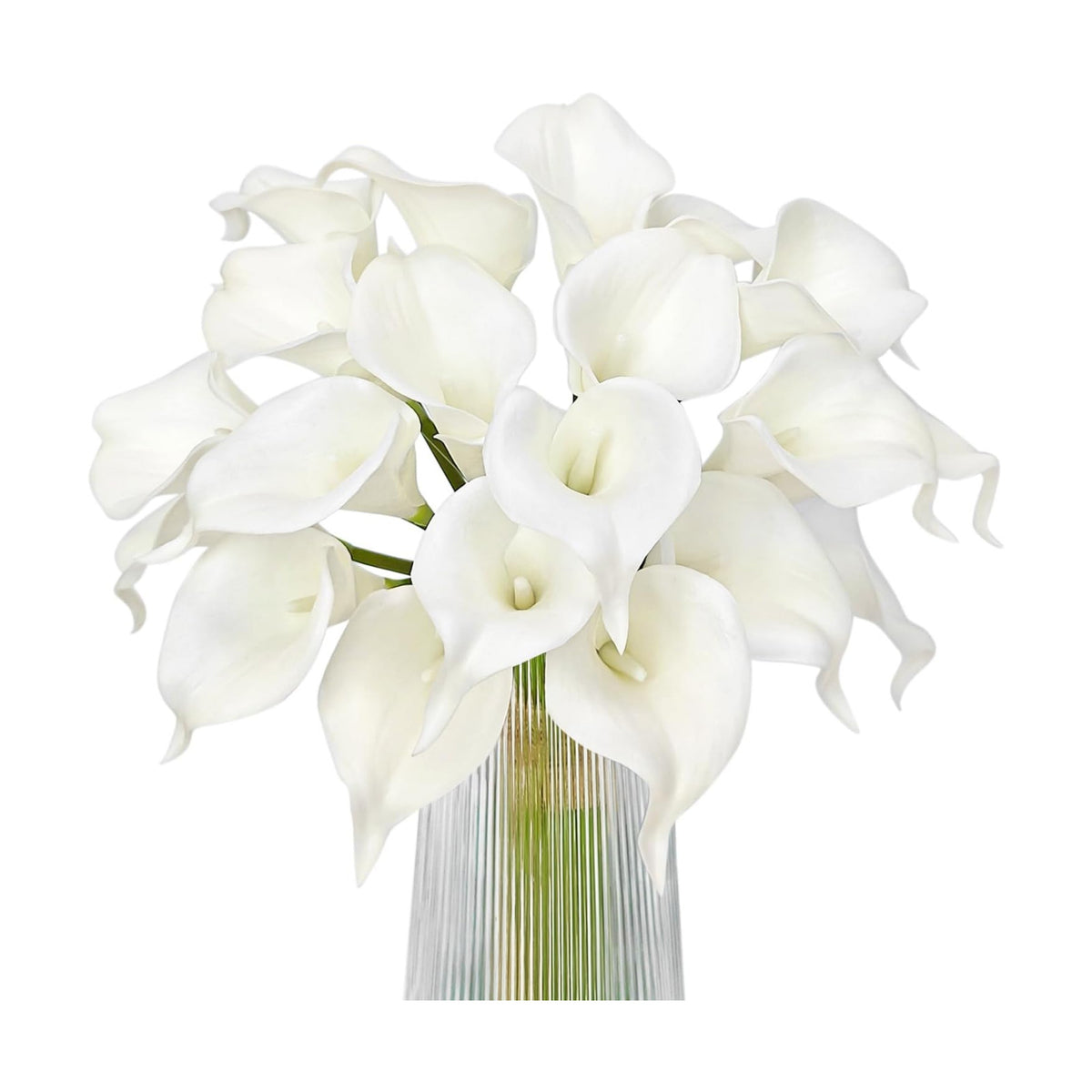 Letjolt White Calla Lily Artificial Flowers 20 Pieces Bouquet