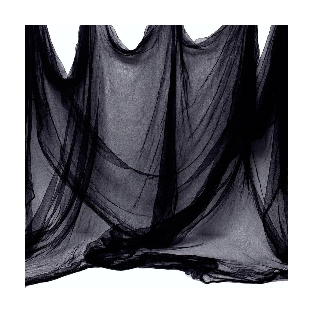 Whaline Halloween Black Creepy Cloth 500 x 87 inch Spooky Gauze Cloth Halloween Decoration for Haunted Houses Window Backdrops Doorways Party Supplies
