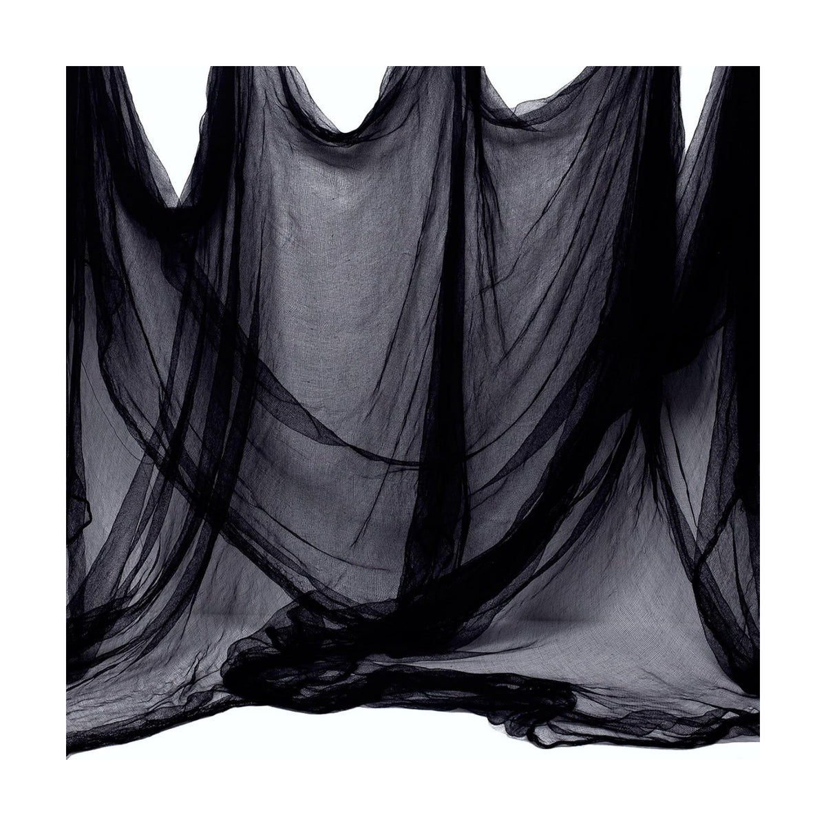 Whaline Halloween Black Creepy Cloth 500 x 87 inch Spooky Gauze Cloth Halloween Decoration for Haunted Houses Window Backdrops Doorways Party Supplies