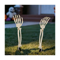 Halloween Realistic Skeleton Stakes Zombie Ghost Arm Stake Severed Plastic Skeleton Hands Yard Signs for Lawn Stakes Garden Halloween Props Decoration (2 Pcs White&Black)