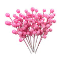 24 pcs Christmas Berries Stems Artificial Berry Stems for Christmas Tree Ornaments Crafts Holiday and Home Decor (Pink)