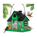 Solar Bird Feeders House for Outside Hanging, Metal Wild Bird Feeder for Outdoors Large Capacity Cardinal Birdfeeder Birdhouses Metal Bird Feeding Station Green