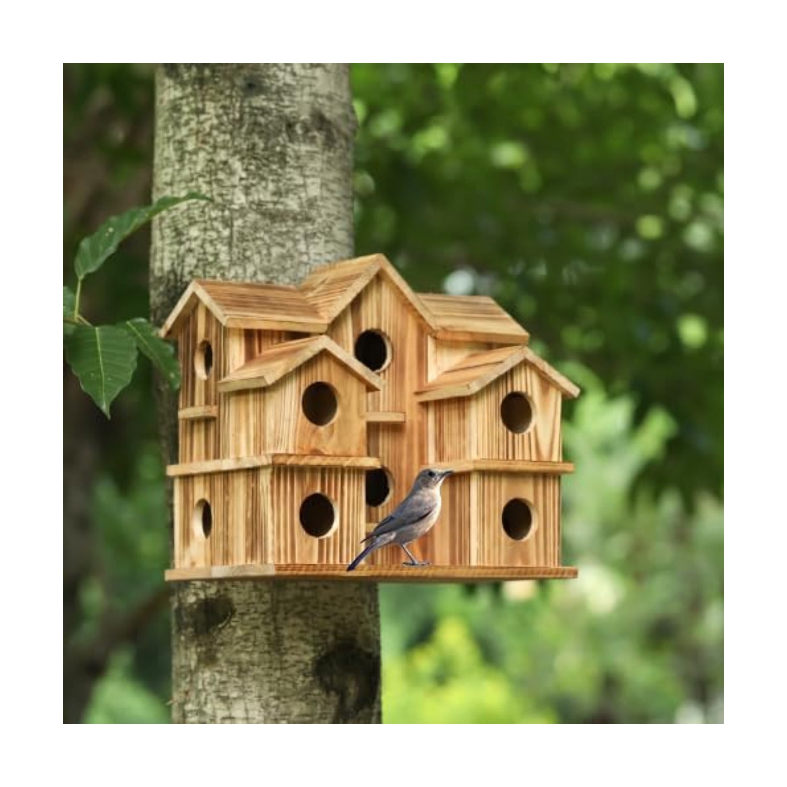 Bird Houses for Outside 10 Hole Bird House Room for 10 Bird Families Large Bird House for Garden/Courtyard/Backyard