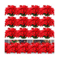 meekoo 48 Pcs Xmas Artificial Poinsettia Flowers 7 Heads W Stem, Red