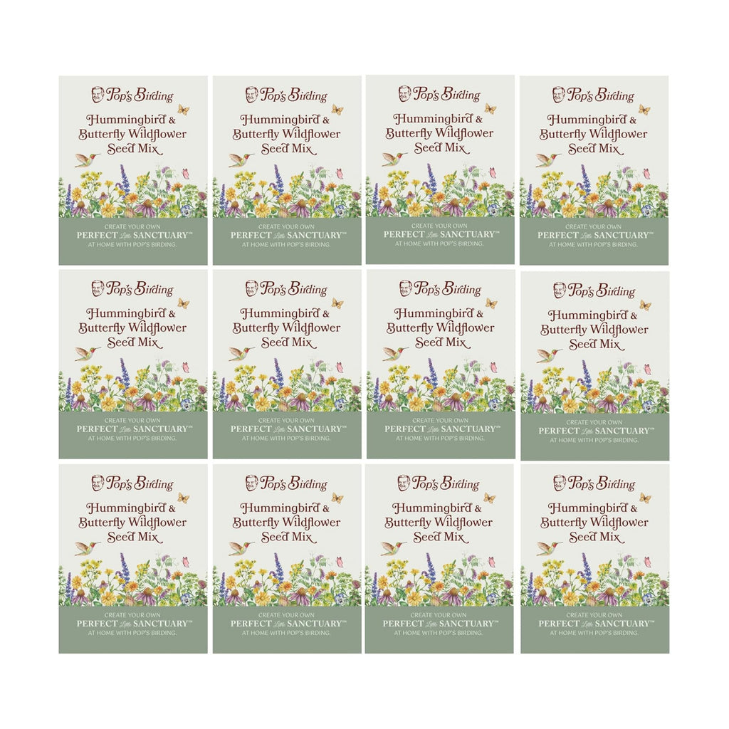 Pop's Birding Hummingbird & Butterfly Wildflower Seed Mix (12-Pack)
