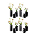 Hewory Glass Bud Vases for Flowers: 12PCS Modern Black Small Vases Bulk