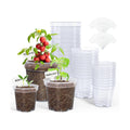homenote 3/4/5 Inch Clear Nursery Pots with Drainage and 20 Labels (30 Pcs)