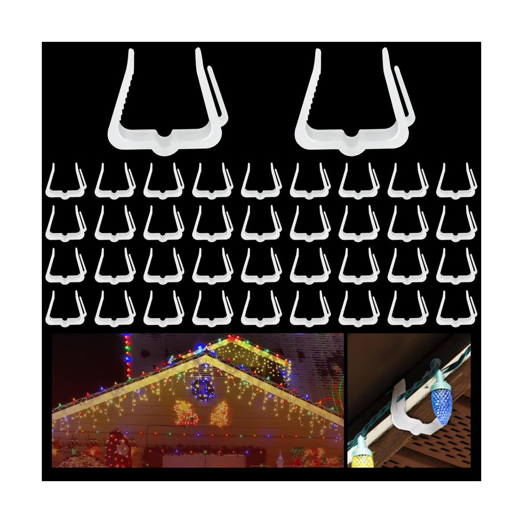 200 Pcs Christmas Light Clips Outdoor 1"-1 5/8" for Roof Gutters