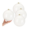 Zubebe 8" 4 Pcs Large Christmas Ornaments Ball, White